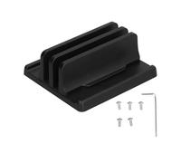 WIHFHGZ Plastic Laptop Bracket Holder, Vertical Stand, Black Desktop Storage Shelf - Durable Design, Space Saving, Easy Installation for Home and Office Use (Double opening)