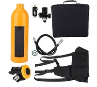 WIHFHGZ Portable Diving Oxygen Cylinder, 1L Scuba Respirator Equipment, Black Green Orange - High Capacity Stable Breathing, Aviation Aluminum, Professional Backup Air Source (Orange)