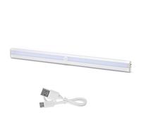 WIHFHGZ Sensor Light with 20 LED, USB Charging, Aluminium Alloy, White Light - Human Body Infrared Detection, Durable, Ideal for Wardrobe and Corridor Use (Warm Light)