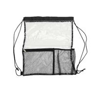 WIHFHGZ Transparent Clear Backpack, Large Capacity Foldable PVC See Through Bag in Grey - Waterproof Material, Easy Storage for Swimming and Beaches (Black)