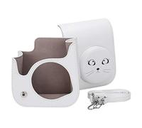 WIHFHGZ Vintage PU Camera Bag Single Shoulder Style in Gray White Large Eye Cat for mini11 - Waterproof, Shock, Wear Design