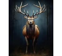 Wihgkin Cross Stitch Kits for Adults Animal Deer 11CT Printed Cross-Stitch Kit,DIY Beginner Stamped Embroidery Kits Wall Art Home Decoration （16 ×20 Inch）