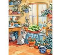 Wihgkin Stamped Cross Stitch Kits Indoor Rabbit 11CT Advanced Pre-Printed Cross-Stitch Pattern Embroidery DIY Beginner Adults Kids Home Decoration 40x50cm