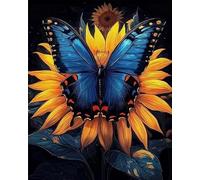 Wihgkin Stamped Cross Stitch Kits Sunflowers and Butterflies 11CT Advanced Pre-Printed Cross-Stitch Pattern Embroidery DIY Beginner Adults Kids Home Decoration 40x50cm