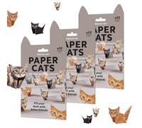 Wihozte 150 Sheets Paper Cat Origami Kit, 3D Fold Your Own Paper Cat Figures for All Ages, DIY 157g Cardstock Cats Origami, Mini Handmade Gift for Fun Craft Activity Animal Lovers (3 Pcs Cats)