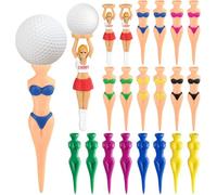 Wihozte 20Pcs Colorful Bikini Golf Tees Set, Funny Golf Tees for Golf Enthusiasts, Personalised Low Resistance Golf Tee Anti-Shatter Lightweight Golf Accessories for Women & Men Driving