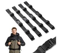 Wihozte Pack of 4 Adjustable Chest Strap Backpack, Nylon Backpack Straps with Quick Release Backpack Strap, Non-Slip Backpack, Chest Strap, Retrofitting, All-purpose Strap for Jogging, Hiking