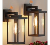 WIHTU Outdoor Porch Lights Fixtures Wall Mount, Dusk to Dawn Outdoor Lighting Fixtures for House, Sensor Exterior Wall Lights, Waterproof Sconce Outside Lamp, Anti Rust Wall Lantern for Garage