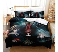 WIHXES Death Note Duvet Cover 3 PCS Hotel Quality Quilt Cover Bedding Set Bed Covers with Pillowcases with Zipper Closure Breathable Stylish Comforter King（220x240cm）