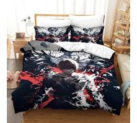 WIHXES Death Note Duvet Cover Set 3 PCS Hotel Quality Quilt Cover Bed Sets Bed Covers with Pillowcases with Zipper Closure Ultra Soft Anti Allergic Microfiber Single（140x200cm）
