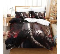 WIHXES Death Note Duvet Cover Set 3 PCS Hotel Quality Quilt Cover Bedding Bed Covers with Pillowcases with Zipper Closure Breathable Stylish Comforter Double（200x200cm）