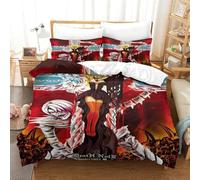 WIHXES Death Note Duvet Cover Set 3 PCS Hotel Quality Quilt Cover Bedding Sets Bed Covers with Pillowcases with Zipper Closure Breathable Stylish Comforter King（220x240cm）
