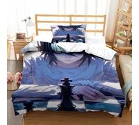 WIHXES Death Note Duvet Cover Sets 3 PCS Hotel Quality Quilt Cover Bedding Set Bed Covers with Pillowcases with Zipper Closure Ultra Soft Anti Allergic Microfiber Single（135x200cm）
