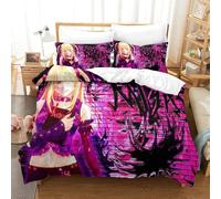 WIHXES Death Note Duvet Cover Sets 3 PCS Hotel Quality Quilt Cover Bedding Sets Bed Covers with Pillowcases with Zipper Closure Ultra Soft Anti Allergic Microfiber Single(140x200cm)