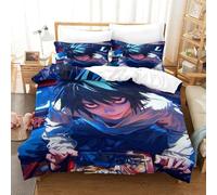 WIHXES Death Note Duvet Cover Sets 3 PCS Hotel Quality Quilt Cover Bedding Sets Bed Covers with Pillowcases with Zipper Closure Breathable Stylish Comforter Super King(260x220cm)