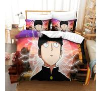 WIHXES Mob Psycho 100 3D Printed Comforter Cover Set Duvet Cover Bedding Set for Kids Teens Boys Room Decor Microfiber Quilt Cover 3 Pcs with Pillow Case Hidden Zipper Super King（260x220cm）