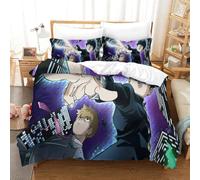 WIHXES Mob Psycho 100 Duvet Cover Set 3 PCS Hotel Quality Quilt Cover Bedding Bed Covers with Pillowcases with Zipper Closure Ultra Soft Anti Allergic Microfiber Double（200x200cm）