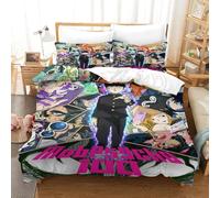 WIHXES Mob Psycho 100 Duvet Cover Set 3 PCS Hotel Quality Quilt Cover Bedding Set Bed Covers with Pillowcases with Zipper Closure Hypoallergenic Soft Breathable Microfiber King（220x240cm）