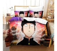 WIHXES Mob Psycho 100 Duvet Cover Set 3 PCS Hotel Quality Quilt Cover Bedding Sets Bed Covers with Pillowcases with Zipper Closure Hypoallergenic Soft Breathable Microfiber Single（140x200cm）