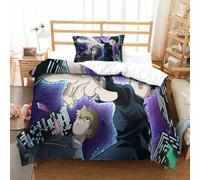 WIHXES Mob Psycho 100 Duvet Cover Sets 3 PCS Hotel Quality Quilt Cover Bedding Bed Covers with Pillowcases with Zipper Closure Ultra Soft Hypoallergenic Microfiber Single（135x200cm）