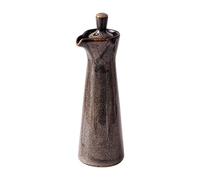 WIHXES Traditional Japanese Ceramic Soy Sauce Dispenser - 120ml Pottery Soy Sauce and Vinegar Bottle (Brown,120ml)