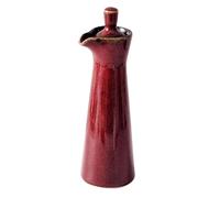WIHXES Traditional Japanese Ceramic Soy Sauce Dispenser - 120ml Pottery Soy Sauce and Vinegar Bottle (Red,120ml)