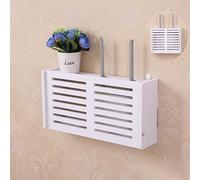 WIHXES Wireless Wifi Router Storage Box,Wall Hanging Bracket Cable Organizer No-Drill Cable Router Storage Box Shelf (Venetian large)