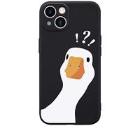 Wihytec Funny Duck Phone Case for iPhone 15 PRO MAX Goose Case Cover Liquid Silicone Soft Gel Rubber Anti-Scratch Durable Girly Women Phone Case Microfiber Lining Protective Cover Cute Design