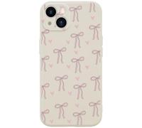 Wihytec Pink Bow Phone Case for iPhone 11 Bow Ribbon Case Cover Liquid Silicone Soft Gel Rubber Matt Phone Cover with Microfiber Lining