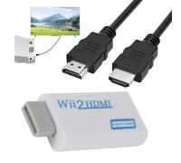 Wii HDMI Adapter with 1m Cable,2 Pcs Wii To HDMI Adapter, for Nintendo Wiis, Supports All Wiis Display Modes