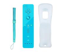Wii Remote Controller Compatible for Nintendo Wii&Wii U Console - with Silicone Case and Wrist Strap (Bright Blue)
