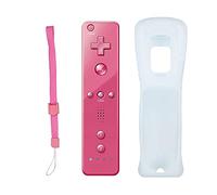 Wii Remote Controller, Wireless Controller for Nintendo Wii, Wii U Video Game Gamepads, Replaceable Remote Game Controller with Silicone Case and Wrist Strap (Pink)