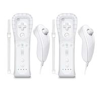 Wii Remote Controller, Wireless Remote Game Joysticks Built-in Motion Plus and Nunchuck Controller with Silicone Case and Wrist Strap, Compatible for Nintendo Wii and Wii U (Black+Gray)
