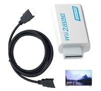 Wii to HDMI Adapter & Converter with 1.5m Cable for Nintendo Wii to Smart TV, 1080P/720P HD Output with 3.5mm Audio Jack, Compatible with All Display Modes (PAL/NTSC)-Plug and Play(Black+White,1Pc)