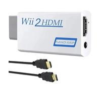 Wii to HDMI Adapter with 1.5m Cable 1080p/720p Converter for Retro Game 3.5mm Audio Video Output Jack for All Wii Display Modes 720p Ntsc Modern TV Plug and Play Immersive Visual