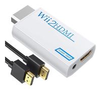 Wii to HDMI Adapter with 1.5m Cable, 1080P TV Converter Cable for Wii, Plug and Play HDMI Adapter with 3.5mm Audio Jack, Supports All Wii Display Modes, Compatible with Smart TV, Monitor (White)