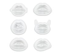 wiianoxd 6Piece Resin, 3D Lips DIY Keychain Making Pendants Ornaments Decoration White