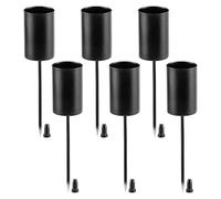 wiianoxd Candle Holder Wreath Candle Holder Taper Candles with Spike Pack of 6 Black