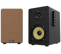 Wiibo - Neo 100 V2 - Vintage Portable Bluetooth Speakers - HiFi Smart Speakers - Bookshelf Speakers - Power 100 W - 250 mm x 180 mm x 300 mm - Black and Yellow