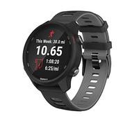 WIIKAI Replacement for Garmin 20mm Strap Bands,Silicone Watch Band Compatible for Samsung Gear S2/gear sport/Galaxy Watch ActiveWatch,Garmin Forerunner 245/M/645/645MUSIC,Approach S40.(Black + gray)