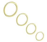 WIIKKOPM Thin Nose ring hoops 24g Set 8mm 10mm 12mm Super thin Wire guage Nose piercing Jewelry for Women & Men Hypoallergenic 316L surgical Steel Pack of 3 (Gold)