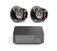 WiiM Amp Pro Streaming Stereo Amplifier Grey with JBL Studio 2 6IC In Ceiling Speakers Pair Package
