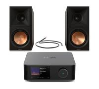 WiiM Amp Ultra Streaming Amplifier Grey with Klipsch RP-600M II Bookshelf Speakers Ebony - HiFi Package