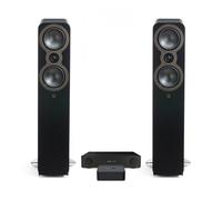 WiiM Pro Plus Arcam A15+ & Q Acoustics 3050c Floorstanding Speakers Hi-Fi Package Black