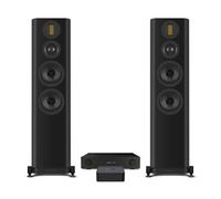 WiiM Pro Plus Arcam A15+ & Wharfedale EVO 5.4 Floorstanding Speakers Hi-Fi Package Black