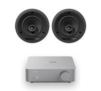 Wiim Vibelink Stereo Amplifier Silver with Bowers & Wilkins CCM664 Ceiling Speakers Pair Bundle
