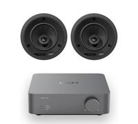 Wiim Vibelink Stereo Amplifier Space Grey with Bowers & Wilkins CCM664 Ceiling Speakers Pair Bundle