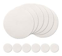 wiipara Round Woven Placemats Set of 6, 34 cm Kitchen Coffee Table Mats with Coasters Heat Resistant Wipeable Table Placemats for Dining Table, Home, Restaurant, Hotel, Cafes (Cream)