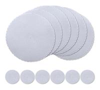 wiipara Round Woven Placemats Set of 6, 34 cm Kitchen Coffee Table Mats with Coasters Heat Resistant Wipeable Table Placemats for Dining Table, Home, Restaurant, Hotel, Cafes (Light Grey)