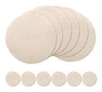 wiipara Round Woven Placemats Set of 6, 34 cm Kitchen Coffee Table Mats with Coasters Heat Resistant Wipeable Table Placemats for Dining Table, Home, Restaurant, Hotel, Cafes (Apricot)